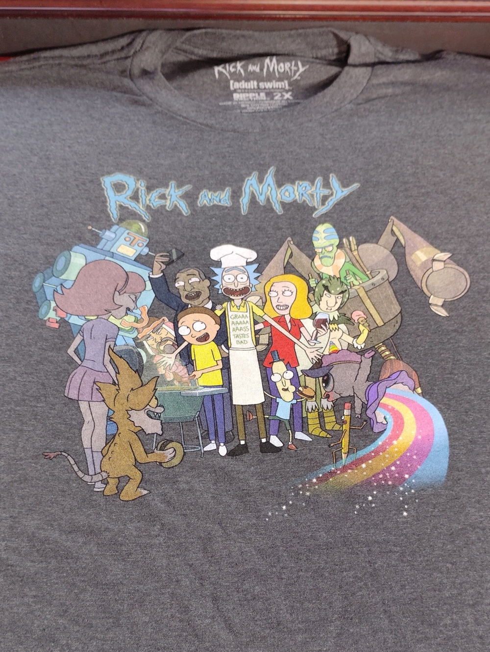 Cartoon Network Rick and Morty Kids Tee - Gray with Multicolor Print